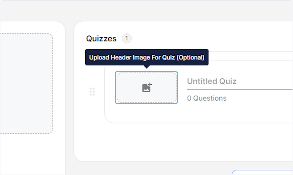 Click on Upload Header Image For Quiz (Optional)