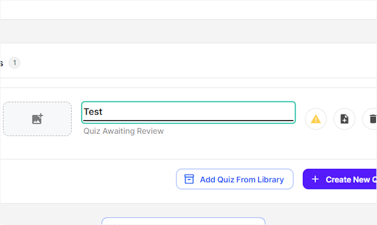 Click on Quiz name if needing changed from the data on the import