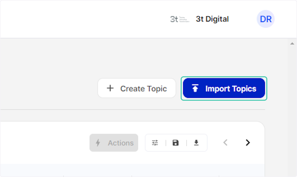 Once the file has been completed please Click on Import Topics