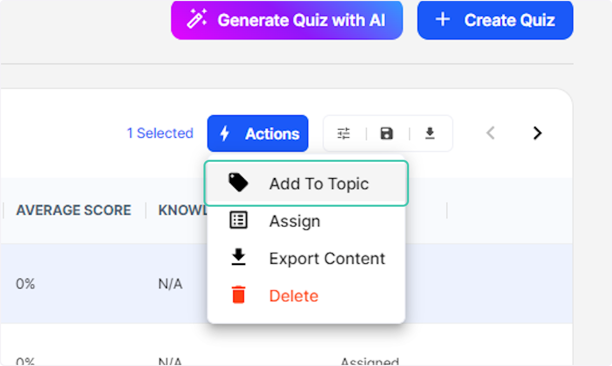 Click on Add To Topic